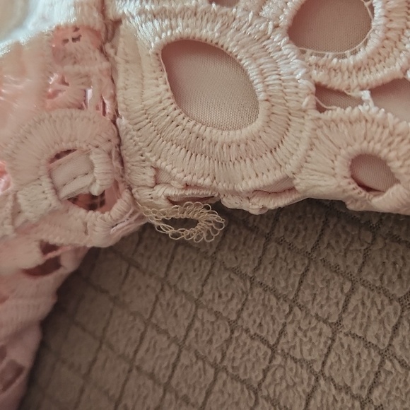 Nanette Lapore lace dress bell tulip sleeves wedding summer blush powder pink - Picture 9 of 9